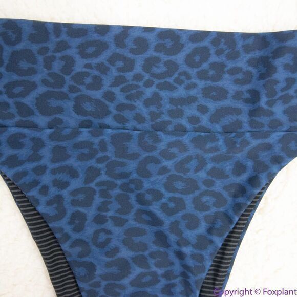 NEW Acacia Mateo bikini bottom leopard animal print blue Amur, L - Picture 11 of 16